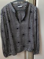 ZWART WITTE SUMMUM BLOUSE, Summum Woman, Zwart, Maat 42/44 (L), Nieuw