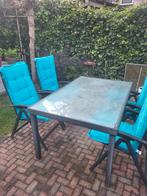 Tuin tafel plus stoelen(incl kussens), Tuin en Terras, Gebruikt, Ophalen, Aluminium