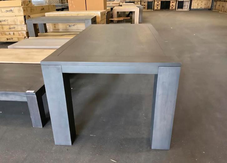 Mooie grijze eiken eetkamertafel 200x100 6 persoons, Huis en Inrichting, Tafels | Eettafels, Zo goed als nieuw, 100 tot 150 cm