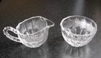 Glazen roomstel, suiker en melk stel., Huis en Inrichting, Keuken | Servies, Glas of Glazen, Ophalen of Verzenden, Effen, Glas