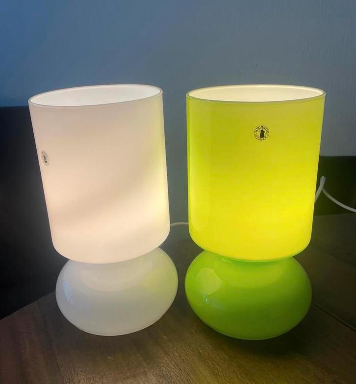 Vintage IKEA Lykta design Tafellampjes - Set van 2, Huis en Inrichting, Lampen | Vloerlampen, Gebruikt, Minder dan 100 cm, Glas