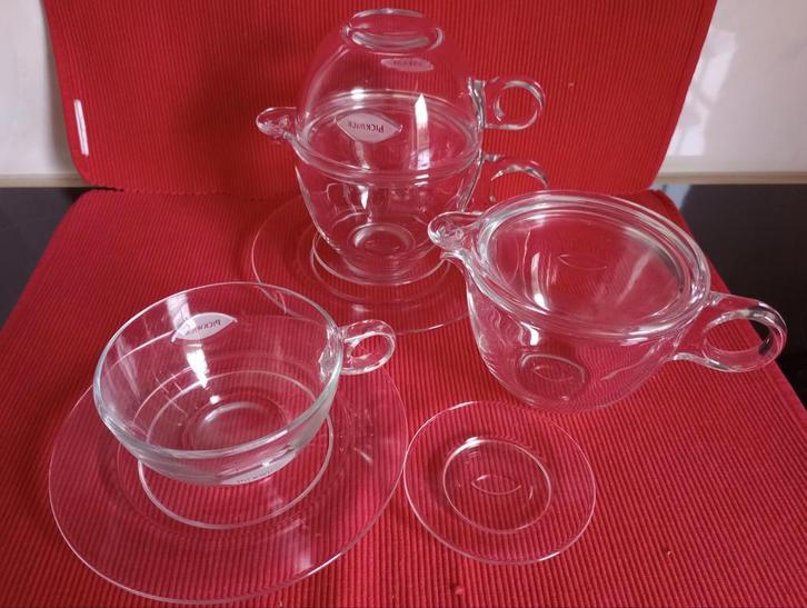Leuke theeset voor twee, Verzamelen, Glas en Borrelglaasjes, Zo goed als nieuw, Overige typen, Ophalen of Verzenden