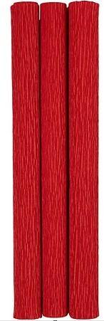 Crêpepapier 105 grams rood 3 rolletjes 25 x 60 cm per rol, Materiaal, ., Nieuw, Ophalen of Verzenden