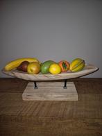 Houten Schaal met Kunstfruit, Huis en Inrichting, Woonaccessoires | Schalen en Manden, Gebruikt, Schaal, Ophalen of Verzenden