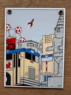 Brussel Illustratie Kuifje emalle reclamebord, Ophalen of Verzenden, Reclamebord