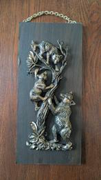 Vintage Koperkleurige Wanddecoratie met Beren, Ophalen of Verzenden, Gebruikt
