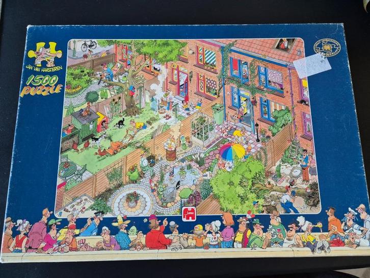Puzzel Jan van Haasteren 1500 De buren, Hobby en Vrije tijd, Denksport en Puzzels, Zo goed als nieuw, Legpuzzel, 500 t/m 1500 stukjes