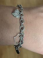 Zilveren Stevige bedelarmband 5 hartjes 24 gram, Ophalen of Verzenden, Zo goed als nieuw, Zilver