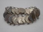 Zilveren Wilhelmina dubbeltjes armband nr.645, Sieraden, Tassen en Uiterlijk, Antieke sieraden, Verzenden, Zilver, Armband