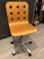 Houten bureaustoel met wielen, Ophalen, Gebruikt, Bruin, Bureaustoel