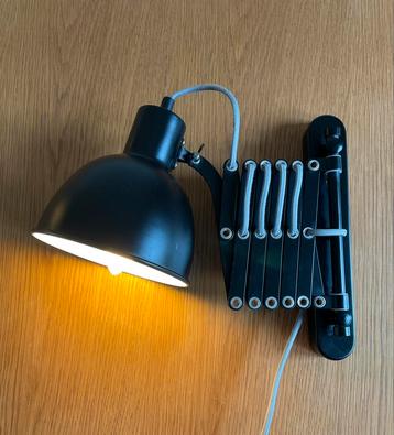 Industriële schaarlamp / harmonicalamp - zwart retro design