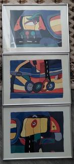 Drieluik, litho. Michel Poort, exclusief voor Audi, Ophalen of Verzenden