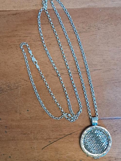 Mi Moneda zilveren ketting met munthanger, Sieraden, Tassen en Uiterlijk, Kettingen, Zo goed als nieuw, Zilver, Zilver, Met hanger