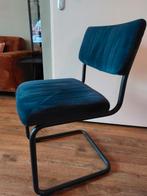 4 donkerblauwe buisframe stoelen, Huis en Inrichting, Stoelen, Ophalen, Blauw, Industrieel,  robuust, brocante, vintage, modern....