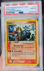 PSA 8 NM MINT Entei Gold Star Ex Unseen Forces 2005 Pokemon, Hobby en Vrije tijd, Ophalen of Verzenden, Losse kaart, Zo goed als nieuw