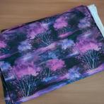 Tricot stof roze paars aquarel print Stenzo, 120 cm of meer, Ophalen of Verzenden, Katoen, Roze