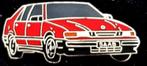 Saab 9000 CS rood emaille, Verzamelen, Verzenden, Nieuw, Transport, Speldje of Pin