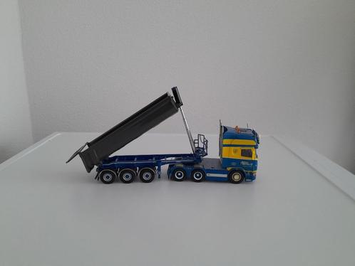 Scania Topline Belle Erwin Transport met 3 as kippertrailer, Hobby en Vrije tijd, Modelauto's | 1:50, Nieuw, Bus of Vrachtwagen