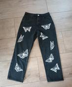 Zwarte spijkerbroek met witte vlinders, maat 36, Kleding | Dames, Spijkerbroeken en Jeans, Zwart, Ophalen of Verzenden, W28 - W29 (confectie 36)