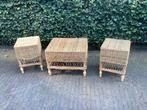 Bijzettafel/ rotan tafel/ rieten bijzettafel/ tuintafel, Ophalen, Zo goed als nieuw