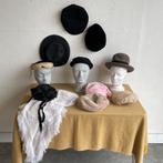Set antieke brocante Franse hoeden petten stola dames/heren, Gedragen, Ophalen of Verzenden