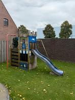 Speeltoren met schommels, glijbaan en brandweerpaal, Kinderen en Baby's, Speelgoed | Buiten | Speeltoestellen, Ophalen, Zo goed als nieuw