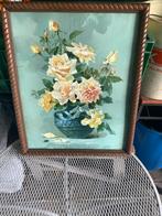 Schilderij: Gele Rozen in Vaas, Ophalen of Verzenden