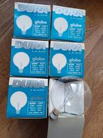 6x Dura 120 globe gloeilamp 60 Watt E27 fitting, Gloeilamp, 60 watt of meer, Nieuw, E27 (groot)