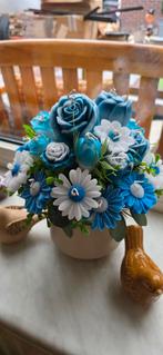 Blauwe bloemenkaars, Ophalen of Verzenden