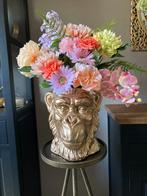 Leeuwenkop Vaas met Pastel Zijden bloemen Set Compleet, Ophalen, Nieuw