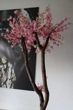 Unike echte behandelde boomstap met mooie kunstbloemen, Huis en Inrichting, Ophalen of Verzenden, Nieuw