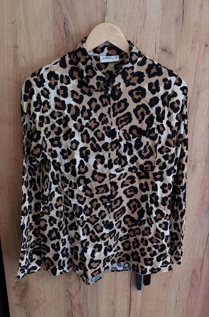 BLOUSE bruin beige zwart print M 🙂, Kleding | Dames, Blouses en Tunieken, Nieuw, Maat 38/40 (M), Bruin, Ophalen of Verzenden