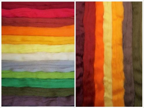 Herfstkleuren assorti merino lontwol, Hobby en Vrije tijd, Vilt, Nieuw, Los Vilt, Ophalen of Verzenden