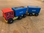 Heros - Houten vrachtwagen combinatie - 24 cm lang x 6cm, Kinderen en Baby's, Speelgoed | Houten speelgoed, Ophalen of Verzenden