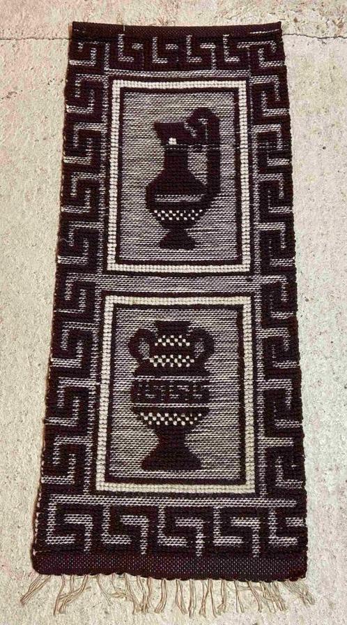 Vintage wandkleed 2 vazen bruin beige 98/42, Huis en Inrichting, Woonaccessoires | Wanddecoraties, Gebruikt, Ophalen of Verzenden