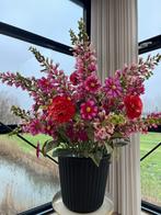 Boeket zijdebloemen roze/rood/fuchsia, Ophalen, Zo goed als nieuw, Binnen