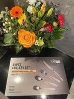 Nieuwe 24-delige zwarte bestekset (RVS) Kitchen Pro+ in doos, Ophalen of Verzenden, Nieuw, Rvs of Chroom, Bestekset