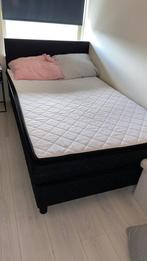 Boxspring Zwart 120cm Goeie staat, Huis en Inrichting, Zwart, Ophalen of Verzenden, Zo goed als nieuw, Twijfelaar