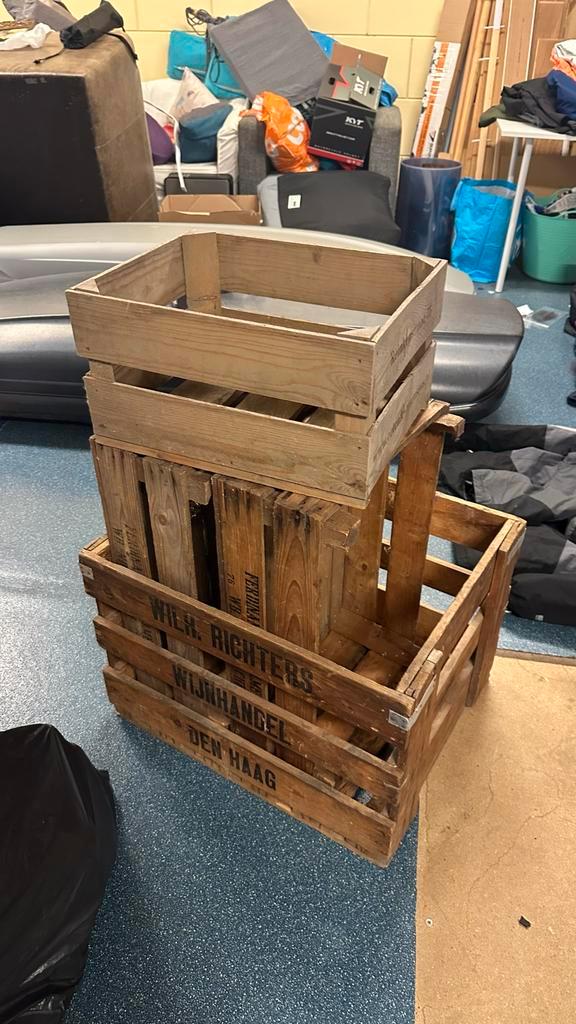Fruitkisten- Houten Kratjes - Vintage Look, Huis en Inrichting, Woonaccessoires | Kisten, Gebruikt, Minder dan 50 cm, Grenenhout