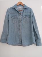 S/M denimblouse lichtblauw spijkerbloes blauw drukknopen MNG, Blauw, MNG, Ophalen of Verzenden, Zo goed als nieuw