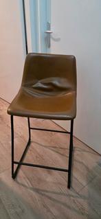 4 Hoge Krukken/Stoelen - Bruin Leer, Huis en Inrichting, Stoelen, Ophalen