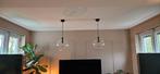 Set van 2 glazen hanglampen met industrieel design, Huis en Inrichting, Ophalen, Zo goed als nieuw, Glas