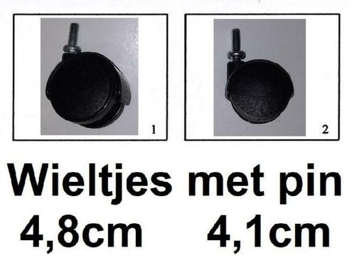 Kunststof Zwenkwielen met metalen pin (ø 6mm), 2 modellen., Doe-het-zelf en Verbouw, Zwenkwielen, Gebruikt, Ophalen of Verzenden