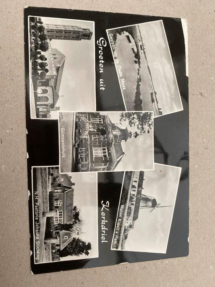 Ansichtkaart Kerkdriel - Gemeentehuis, Kerk, Verzamelen, Ansichtkaarten | Nederland, Gelopen, Gelderland, 1960 tot 1980, Ophalen of Verzenden