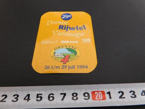 sticker 29e Drentse Rijwiel Vierdaagse Gazelle SNS Bank 1994, Verzamelen, Stickers, Zo goed als nieuw, Bedrijf of Vereniging, Ophalen