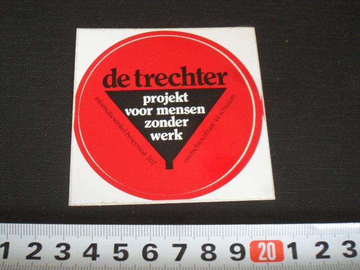 sticker  DE TRECHTER projekt voor mensen zonder werk Schieda, Verzamelen, Stickers, Zo goed als nieuw, Bedrijf of Vereniging, Ophalen