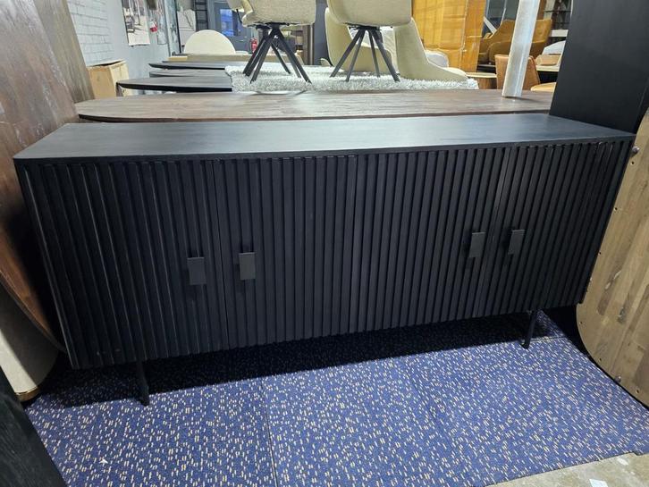 Dressoir Remi Zwart Mangohout, Huis en Inrichting, Kasten | Dressoirs, Nieuw, 150 tot 200 cm, 25 tot 50 cm, Metaal, Ophalen of Verzenden