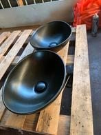 Twee natuur stenen wastafel commen, Huis en Inrichting, Zwart, Zo goed als nieuw, Minder dan 100 cm, 25 tot 50 cm