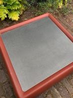 Moroso salontafel vierkant metaal en leer 100 cm, Huis en Inrichting, Tafels | Salontafels, Ophalen, Vierkant, 50 tot 100 cm, Minder dan 50 cm