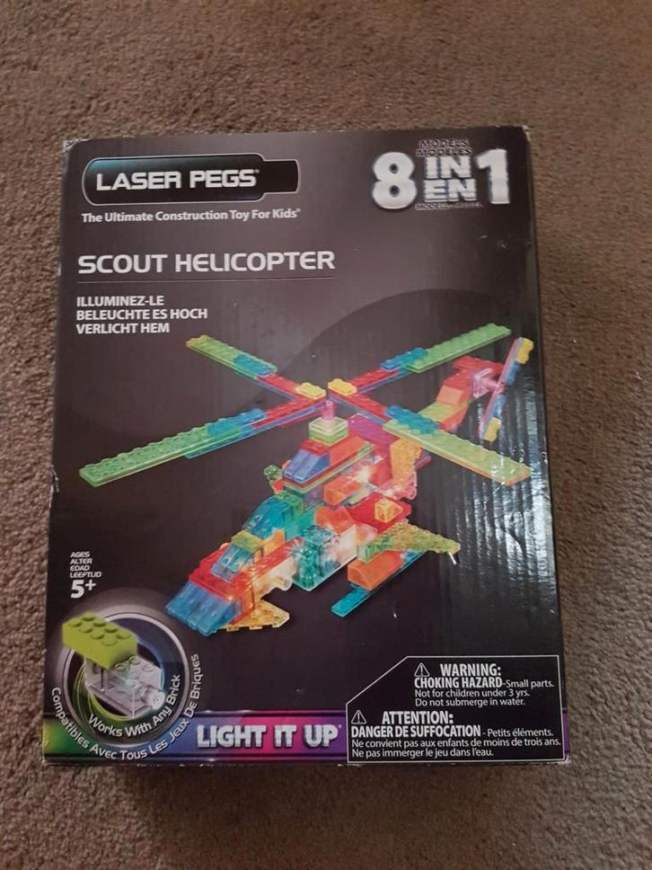 Laser pegs scout helicopter 8 in 1 + verlichting NIEUW, Kinderen en Baby's, Speelgoed | Bouwstenen, Nieuw, Overige merken, Ophalen of Verzenden